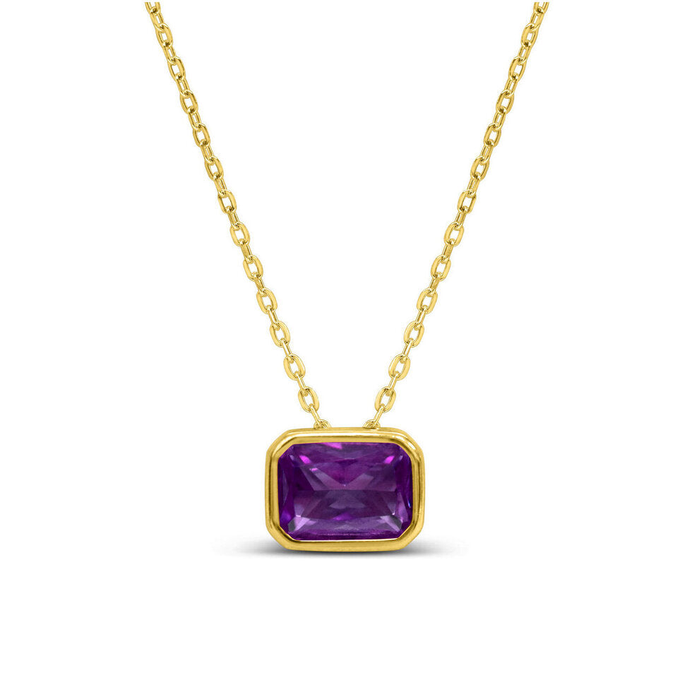 Sideways Baguette Slider Necklace