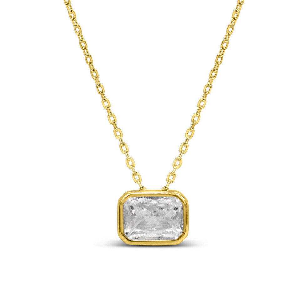 Sideways Baguette Slider Necklace