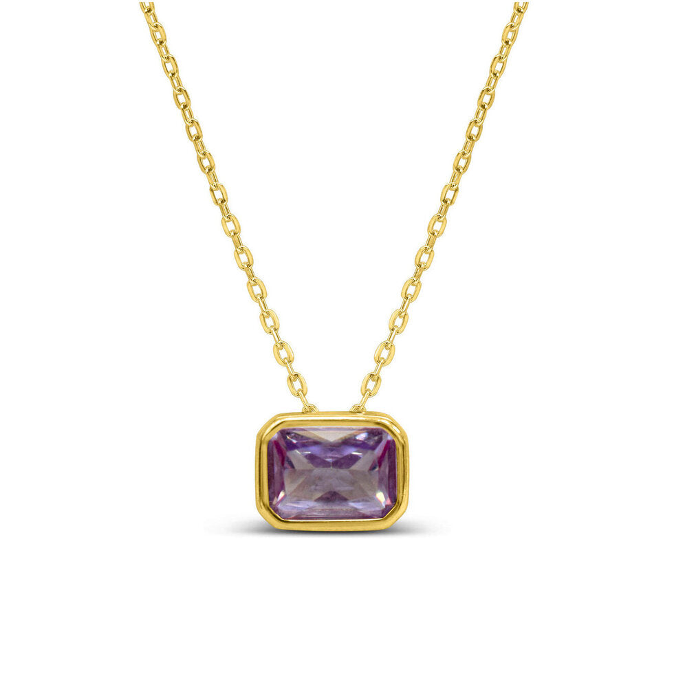 Sideways Baguette Slider Necklace