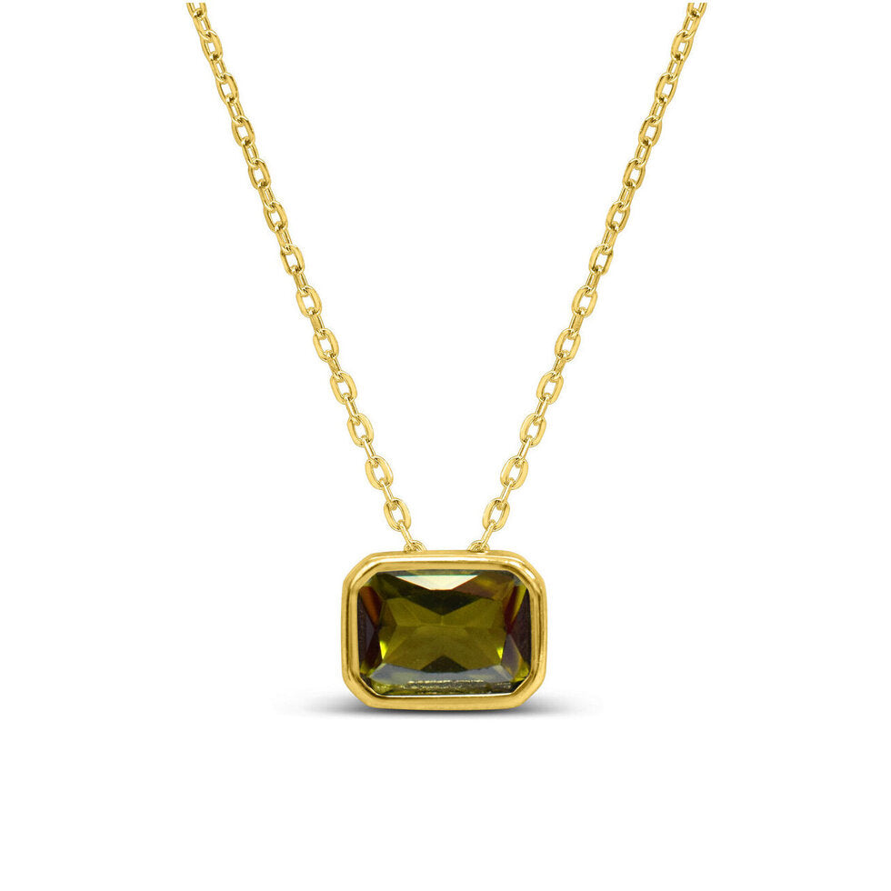 Sideways Baguette Slider Necklace