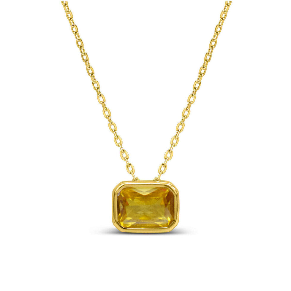 Sideways Baguette Slider Necklace
