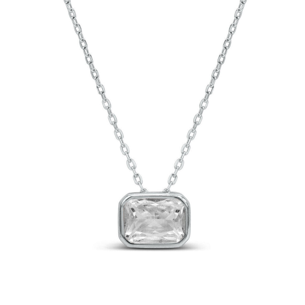 Sideways Baguette Slider Necklace
