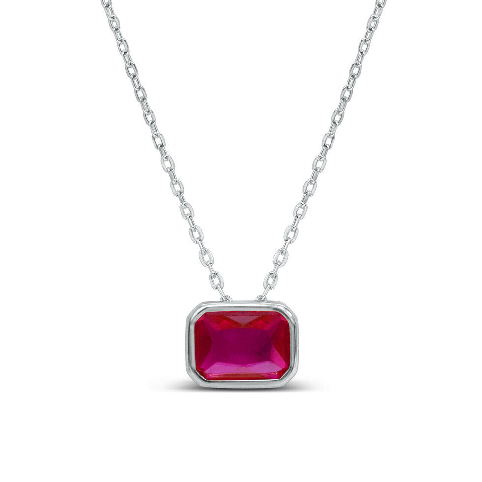 Sideways Baguette Slider Necklace