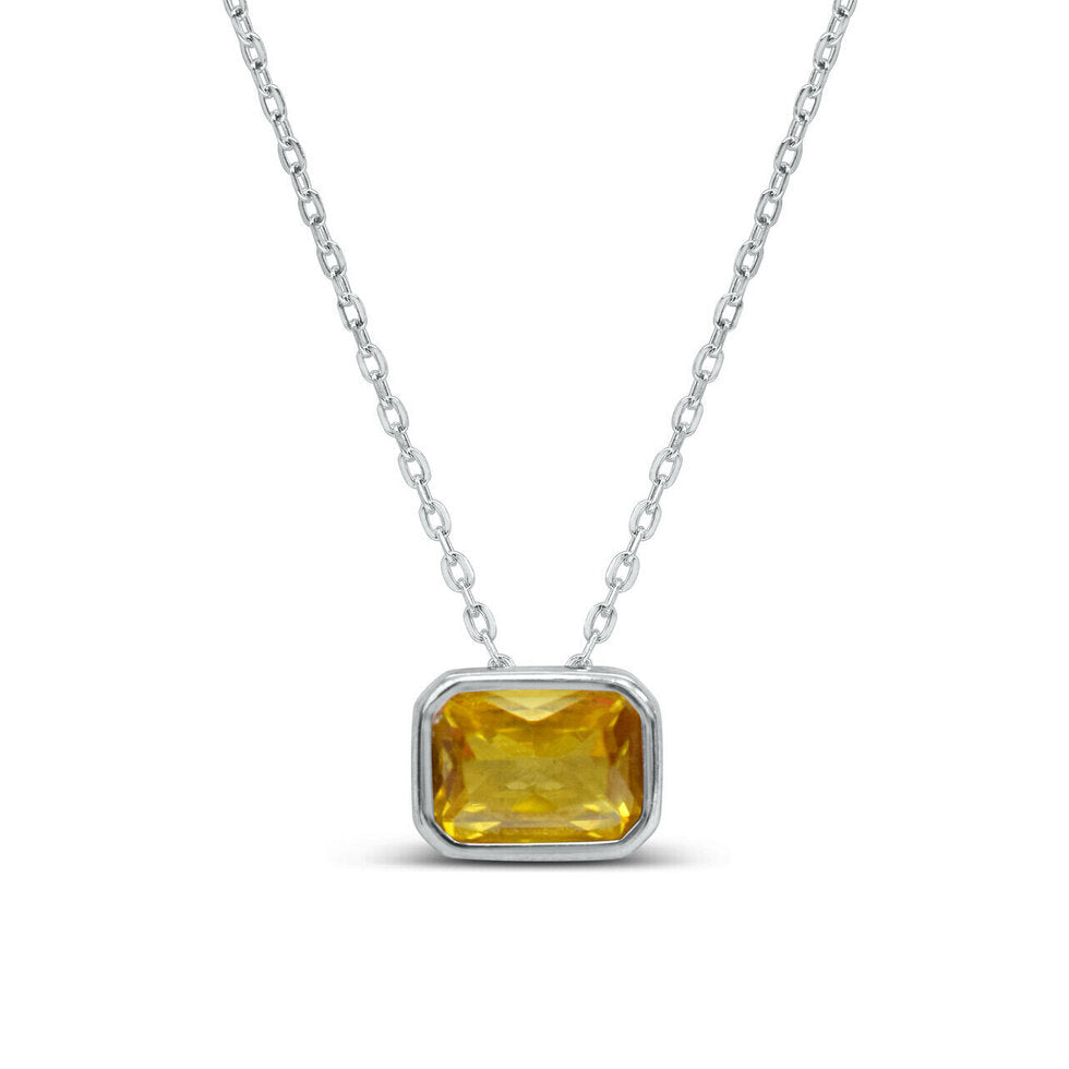Sideways Baguette Slider Necklace