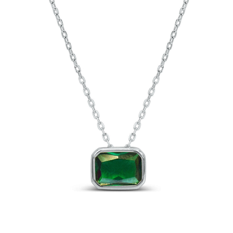 Sideways Baguette Slider Necklace
