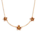 Mocha Flower Satellite Necklace 16"