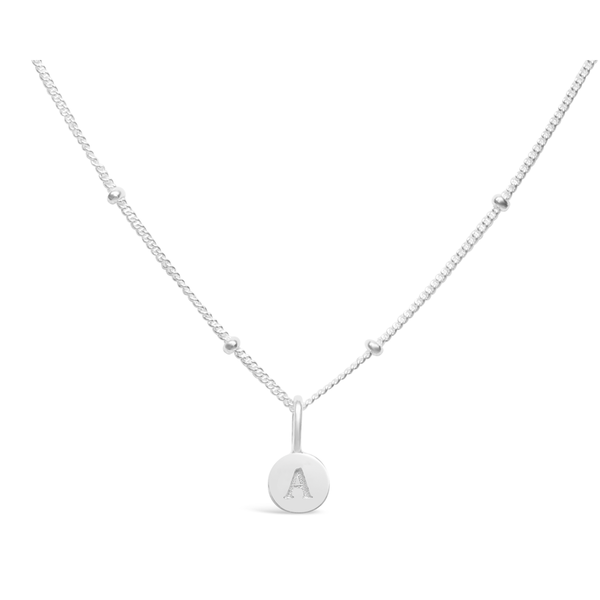 Love Letters-Mini Disk Letter Necklace