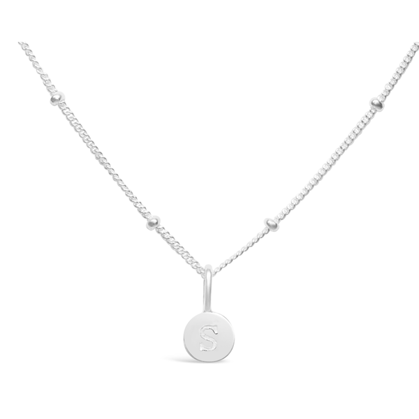 Love Letters-Mini Disk Letter Necklace