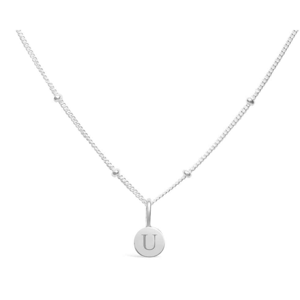 Love Letters-Mini Disk Letter Necklace