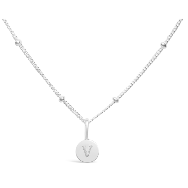 Love Letters-Mini Disk Letter Necklace