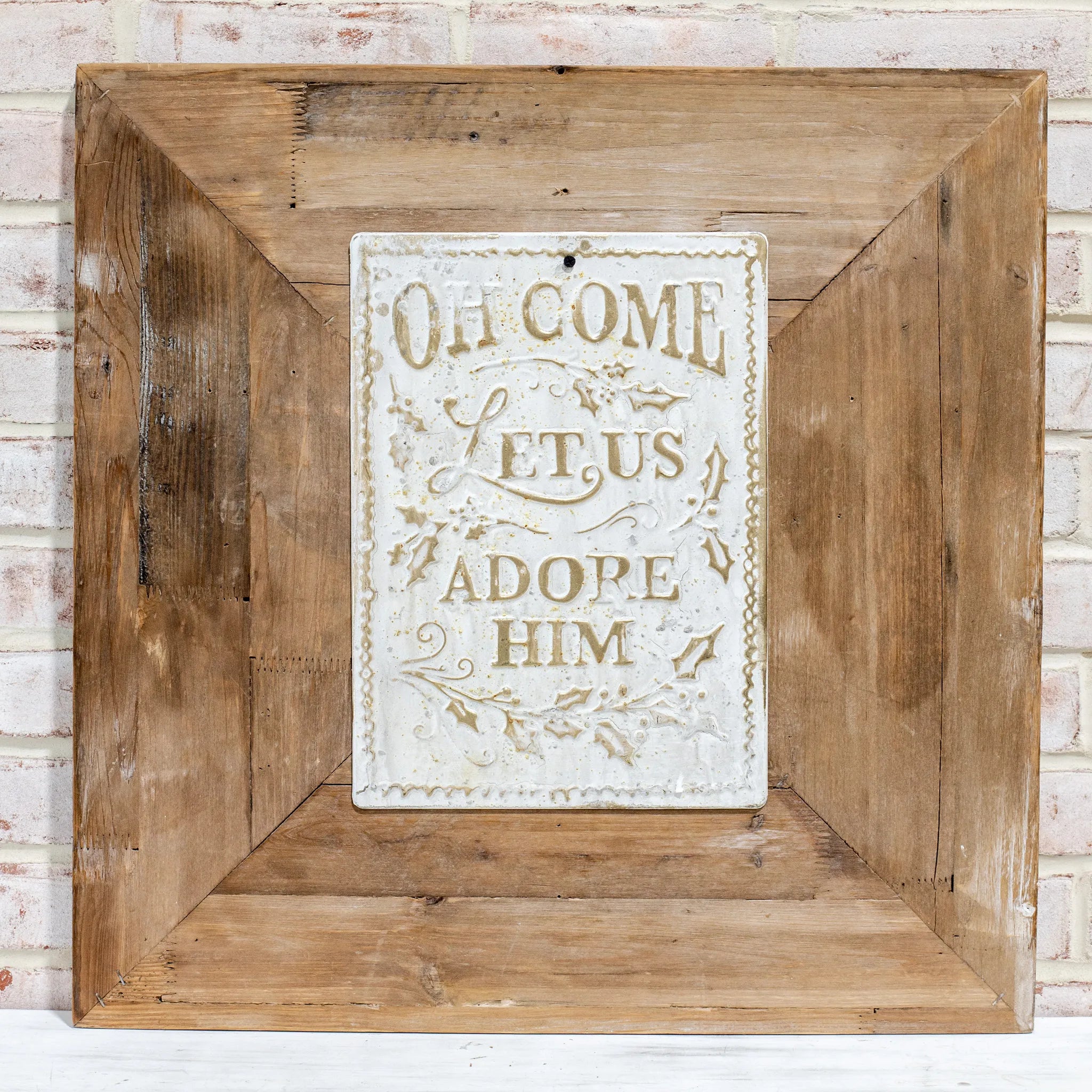 Gold Brush Adore Him Sign