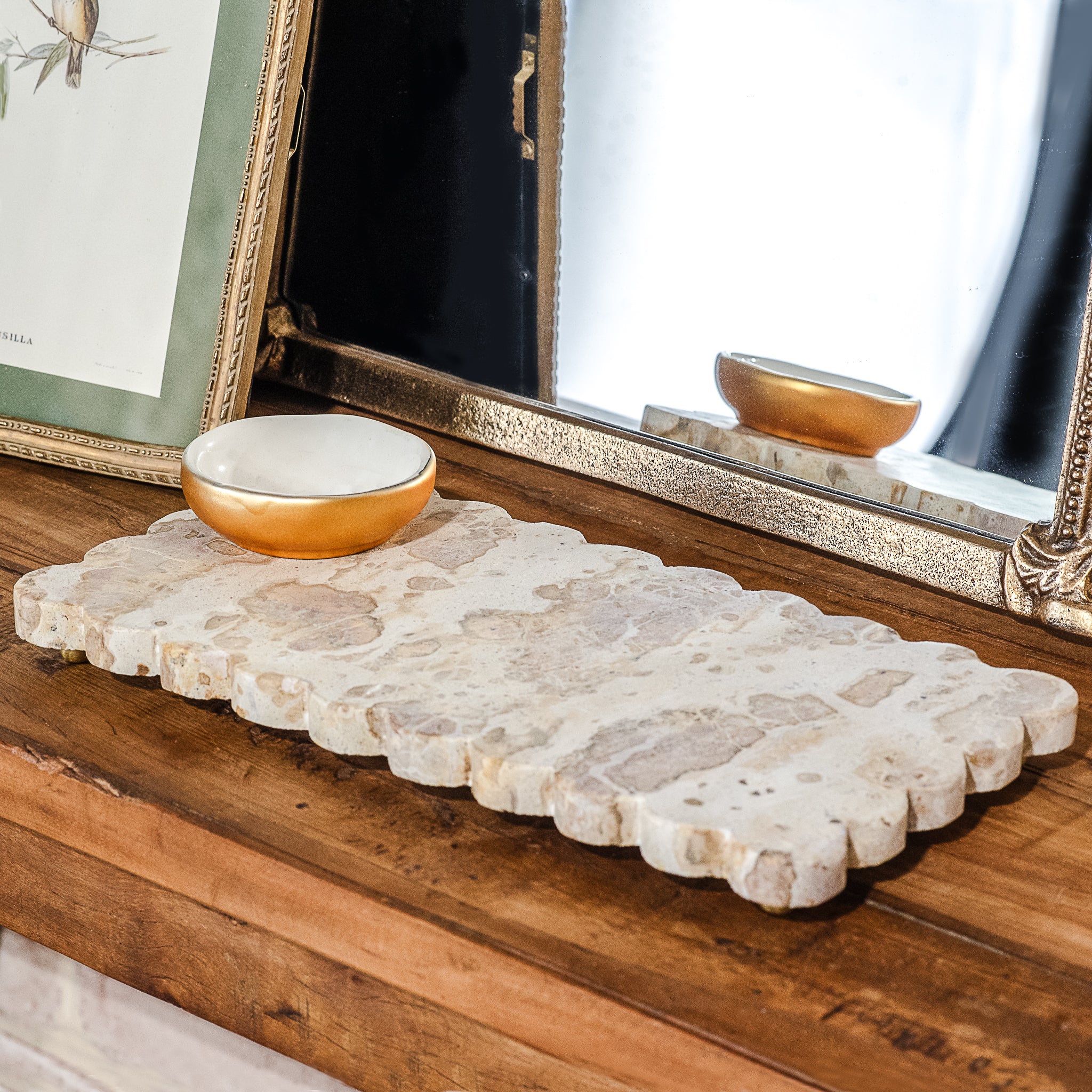 12X6" Leopard Marble Raised Tray
