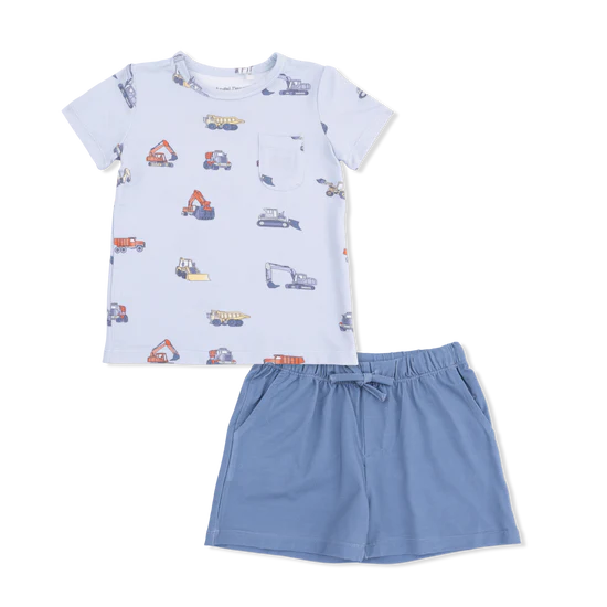 Crew Neck Tee with Casual Short