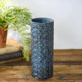 14" Dk Blue Diamond Vase