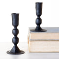 S/2 BLK Candle Holders