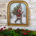 12" Antique Gold Santa Tree Frame