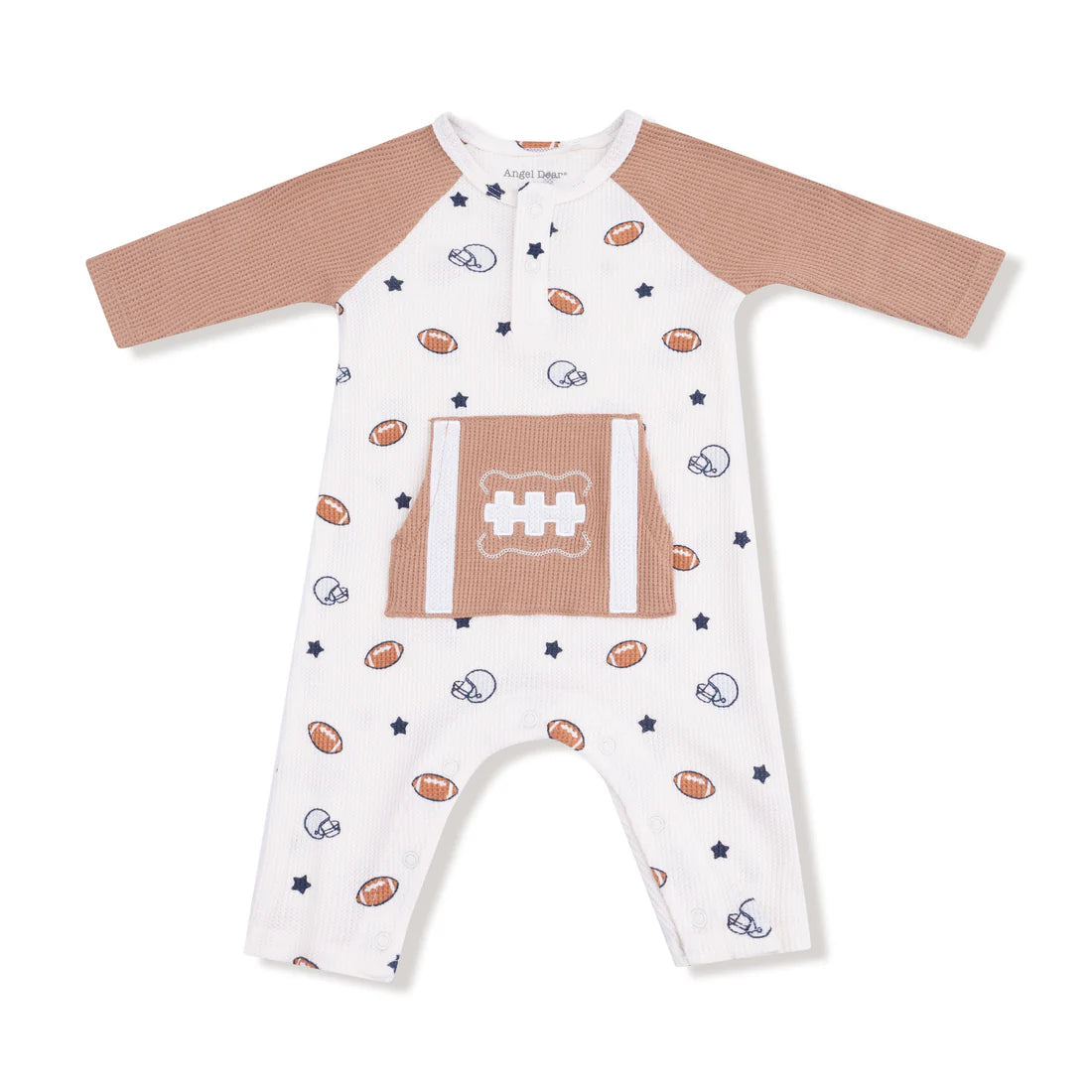 Long Sleeve Raglan Henley Romper & Kanga Pocket