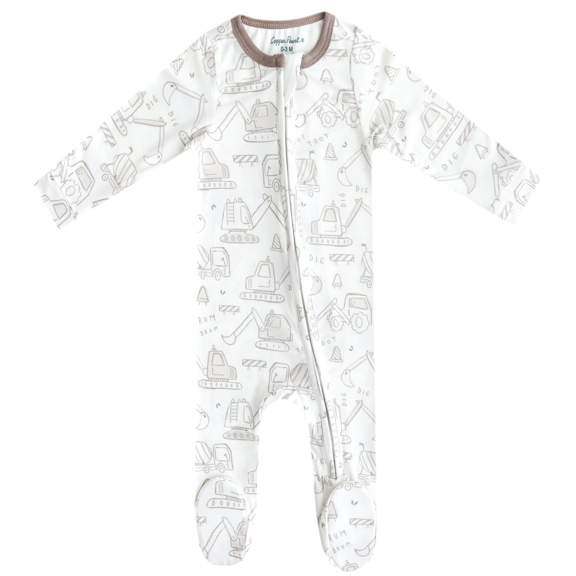 Copper Pearl Zip-Up Footie