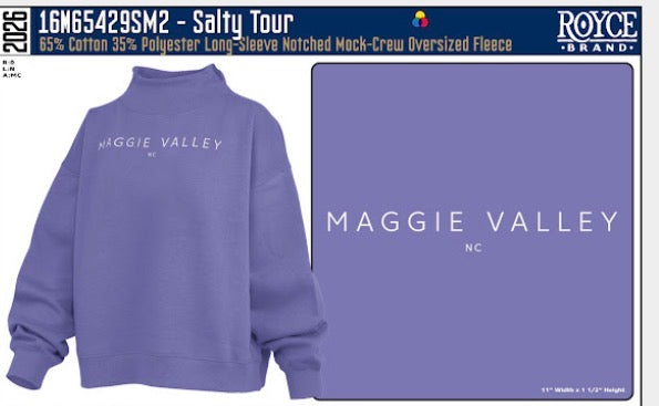 LS Mock Crew Oversized Fleece "Maggie Valley"