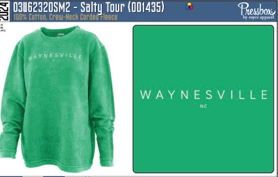 "Waynesville" Long Sleeve Corded Crew