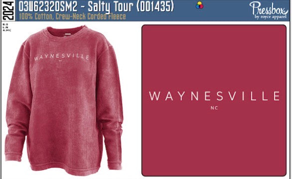 "Waynesville" Long Sleeve Corded Crew