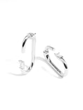 Deconstructed Crystal Link Hoop Earring Rhodium
