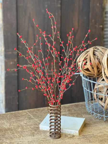 Heart Berries Spray 24" Red