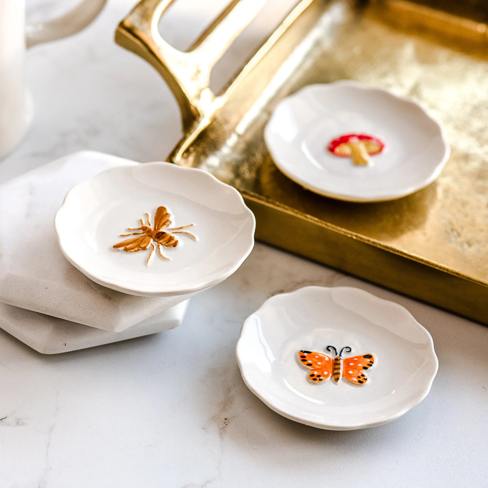 3 Ast Bee/Fly/Mushroom Plate