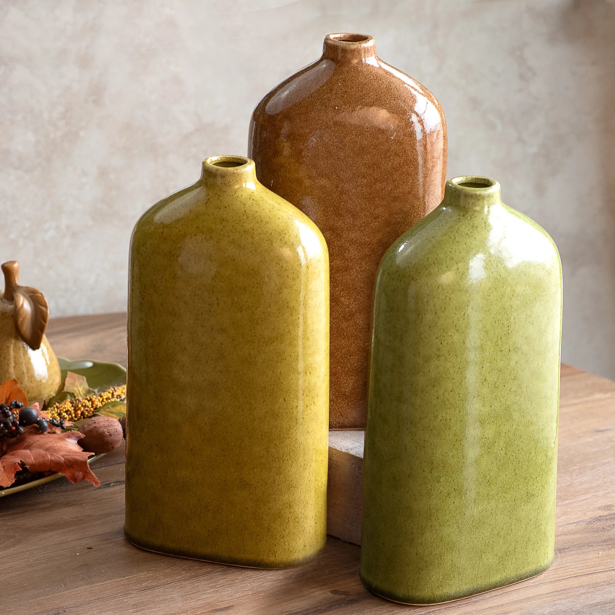 12" Autumn Color Ceramic Vase