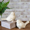 2 Ast Beige Ceramic Bird
