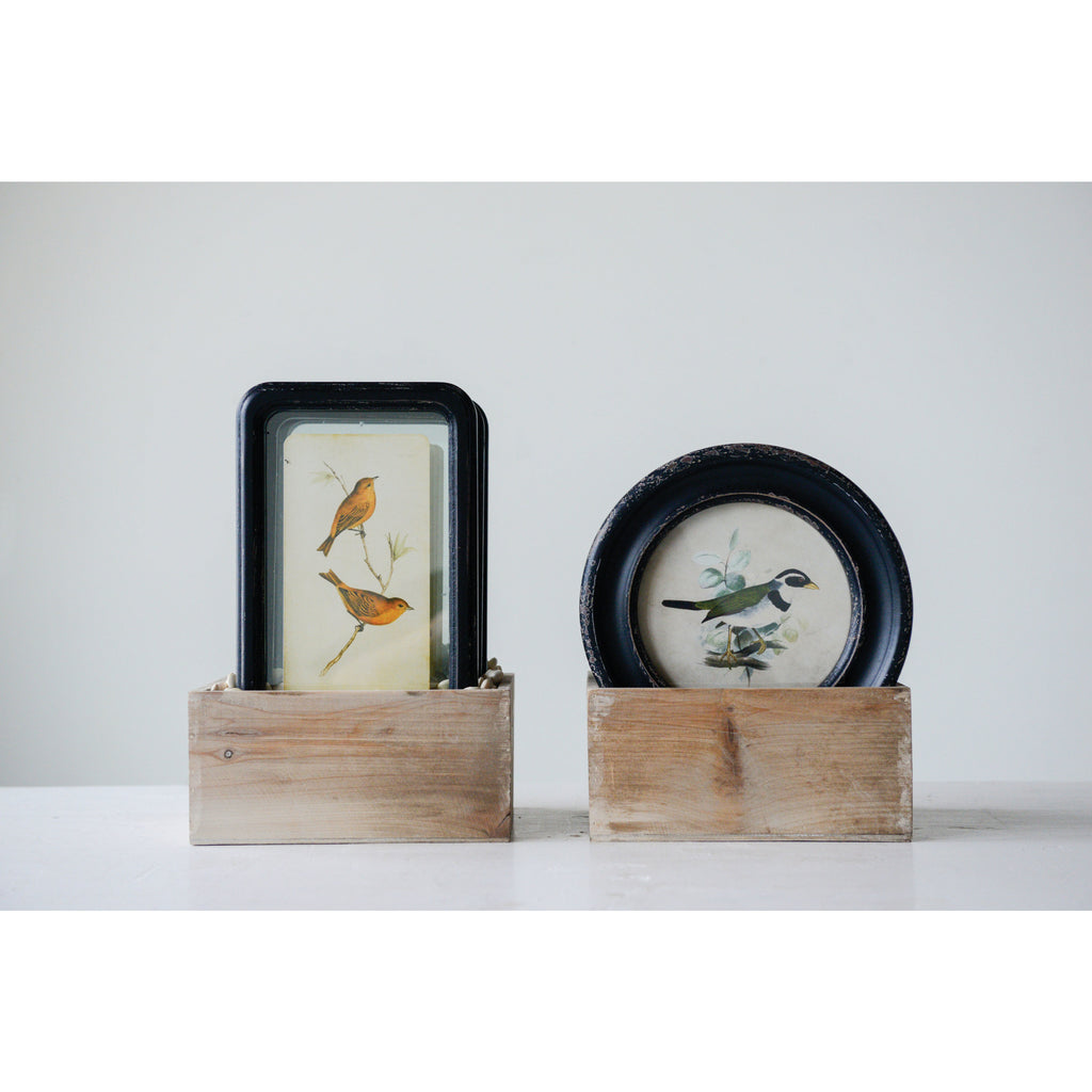 7"Lx11"H Wood Wall Decor w Floating Bird Black, 6 Styles