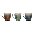 Stoneware Mug w Tea Bag Holder, 3 Colors
