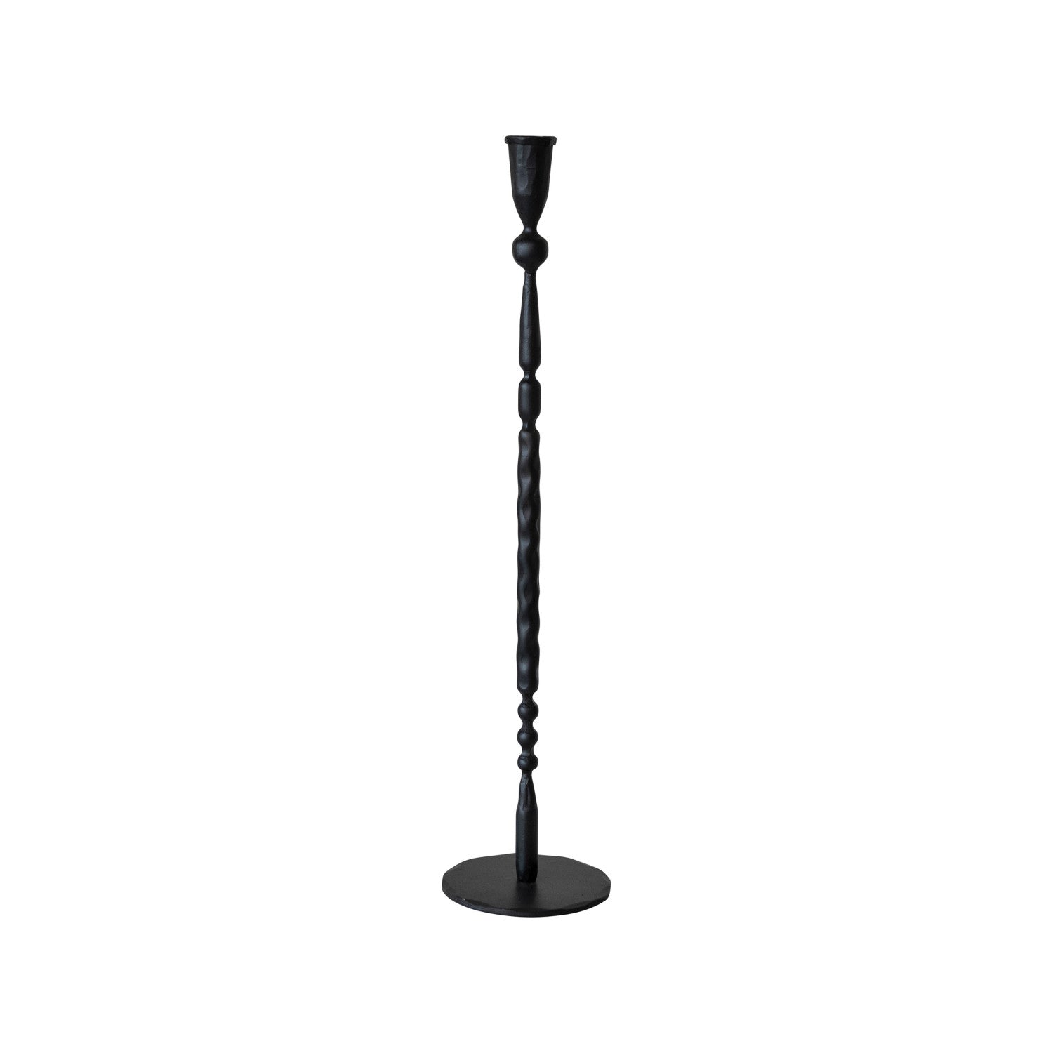 4-1/2"-Rd x 20'H Hand Forged Iron Taper Holder Black