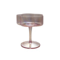 4" Rd Hand-Blown Pleated Flower Shaped Stemmed Coupe Glass