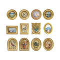 Resin Mini Framed Art Magnet, Gold Finish 12 Styles