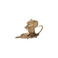 Cast Metal Taper Holder w Mouse on Leaf Antique Gold Finsih