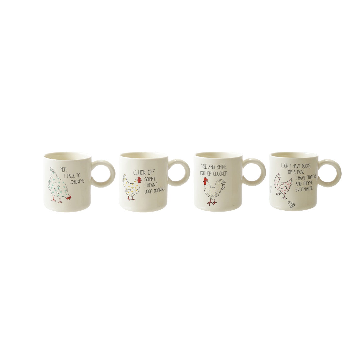 15oz Stoneware Mug w Chicken Saying 4 Styles