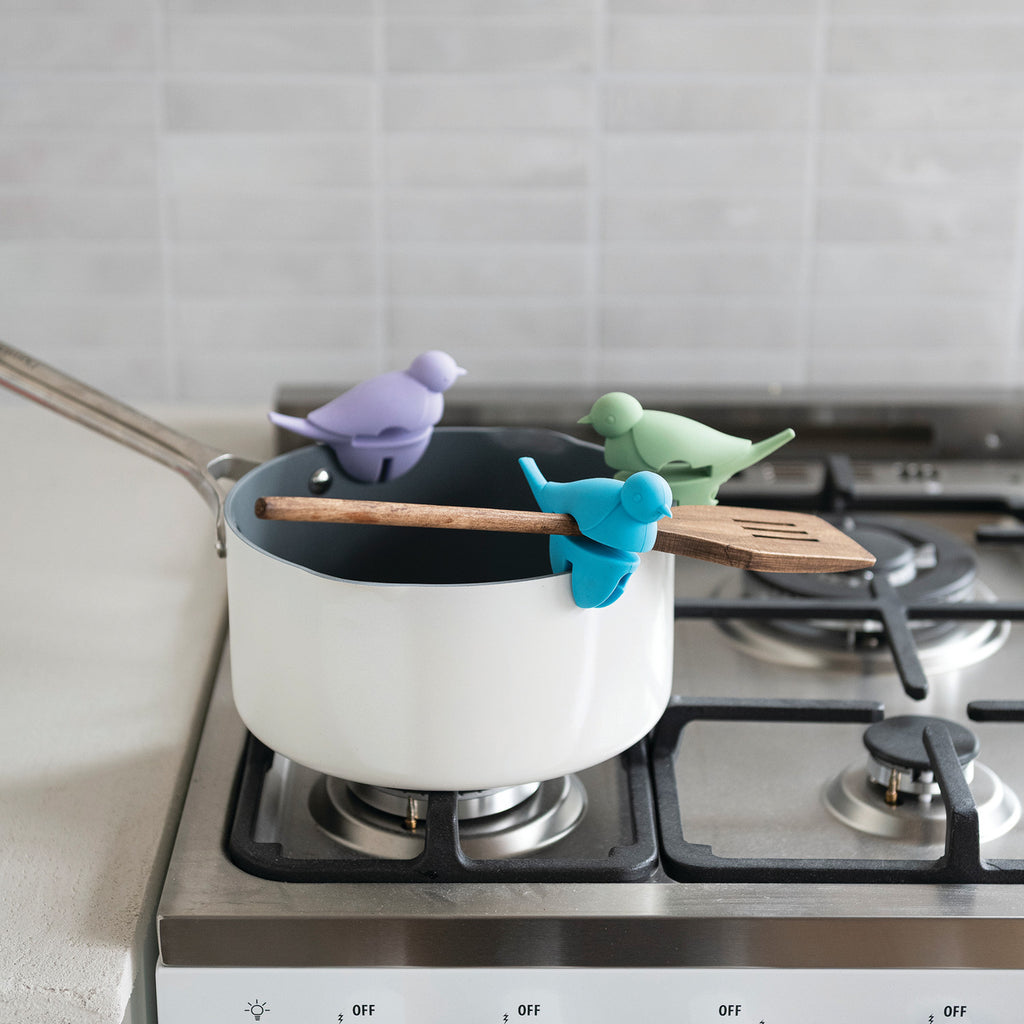Silicone Bird Shaped Lip/Spoon Holder 3 Color