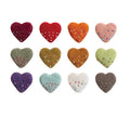 Handmade Wool Felt Heart Shaped Magnet w Beads 12 AST