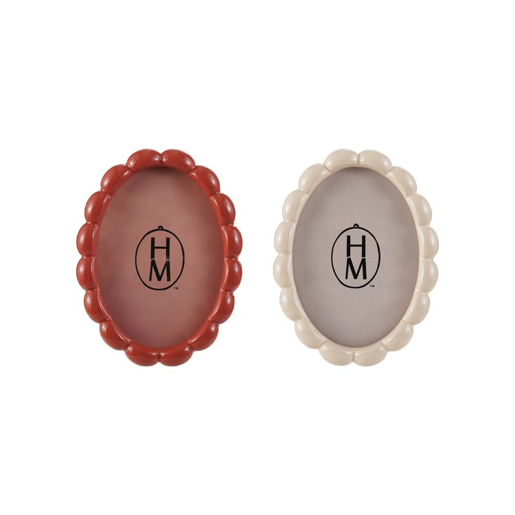 Oval MDF Scalloped Photo Frame 2 Colors
